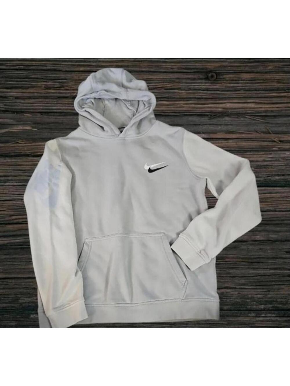 Designer boys large clothes Nike hoodie cream gray